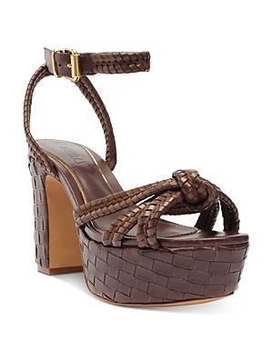 Schutz Womens Kathleen Almond Toe Woven High Heel Platform Sandals Product Image