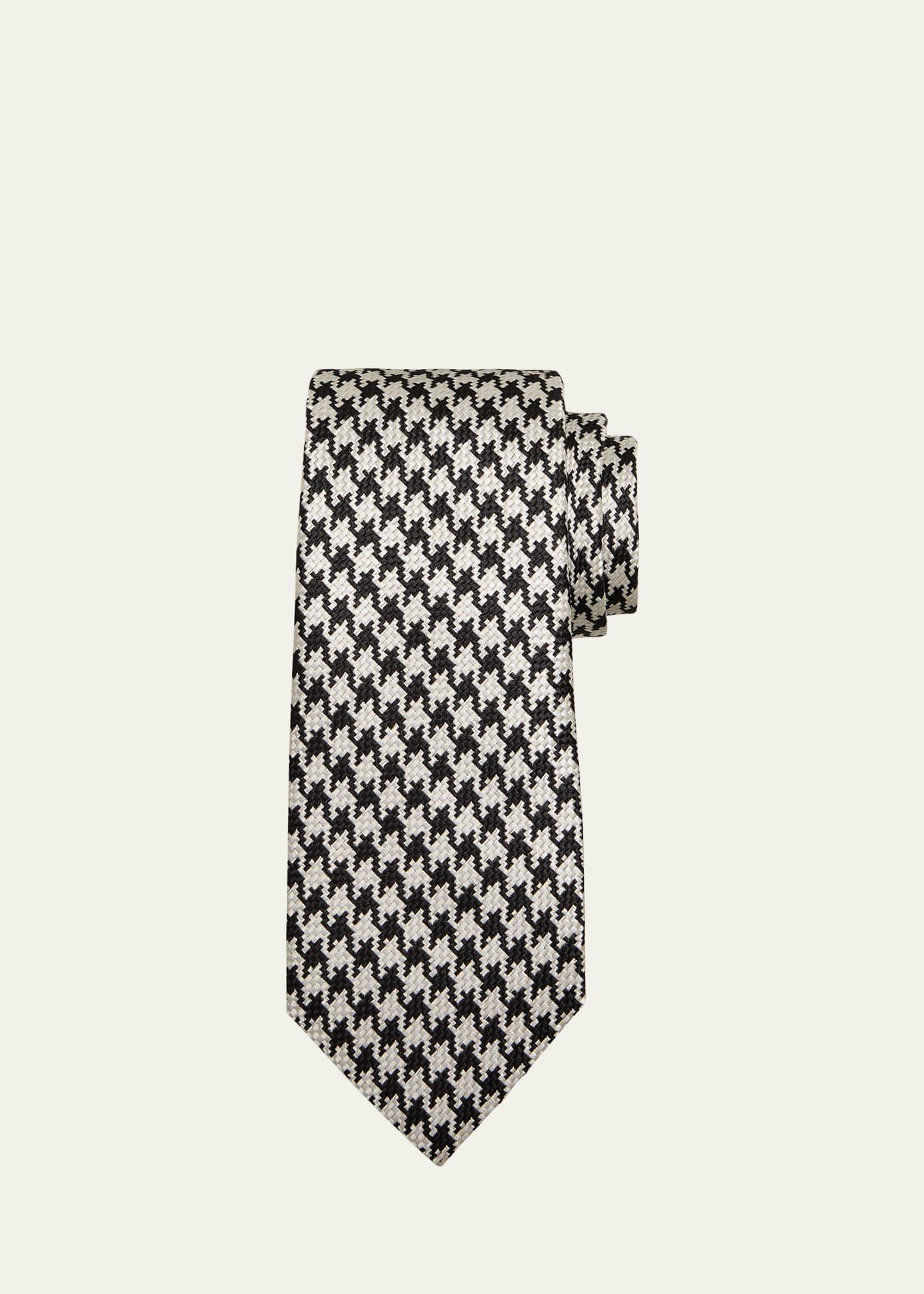 Mens Mulberry Silk Houndstooth Tie Product Image