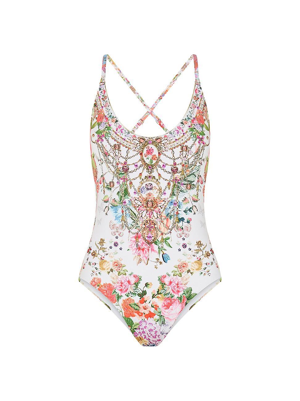 Womens Floral One-Piece Swimsuit Product Image