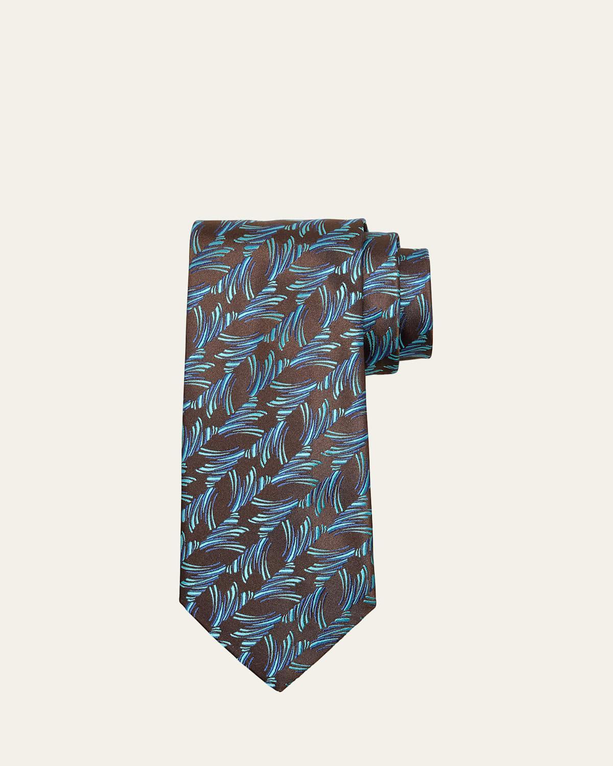 Mens Grass Line Woven Silk Tie Product Image