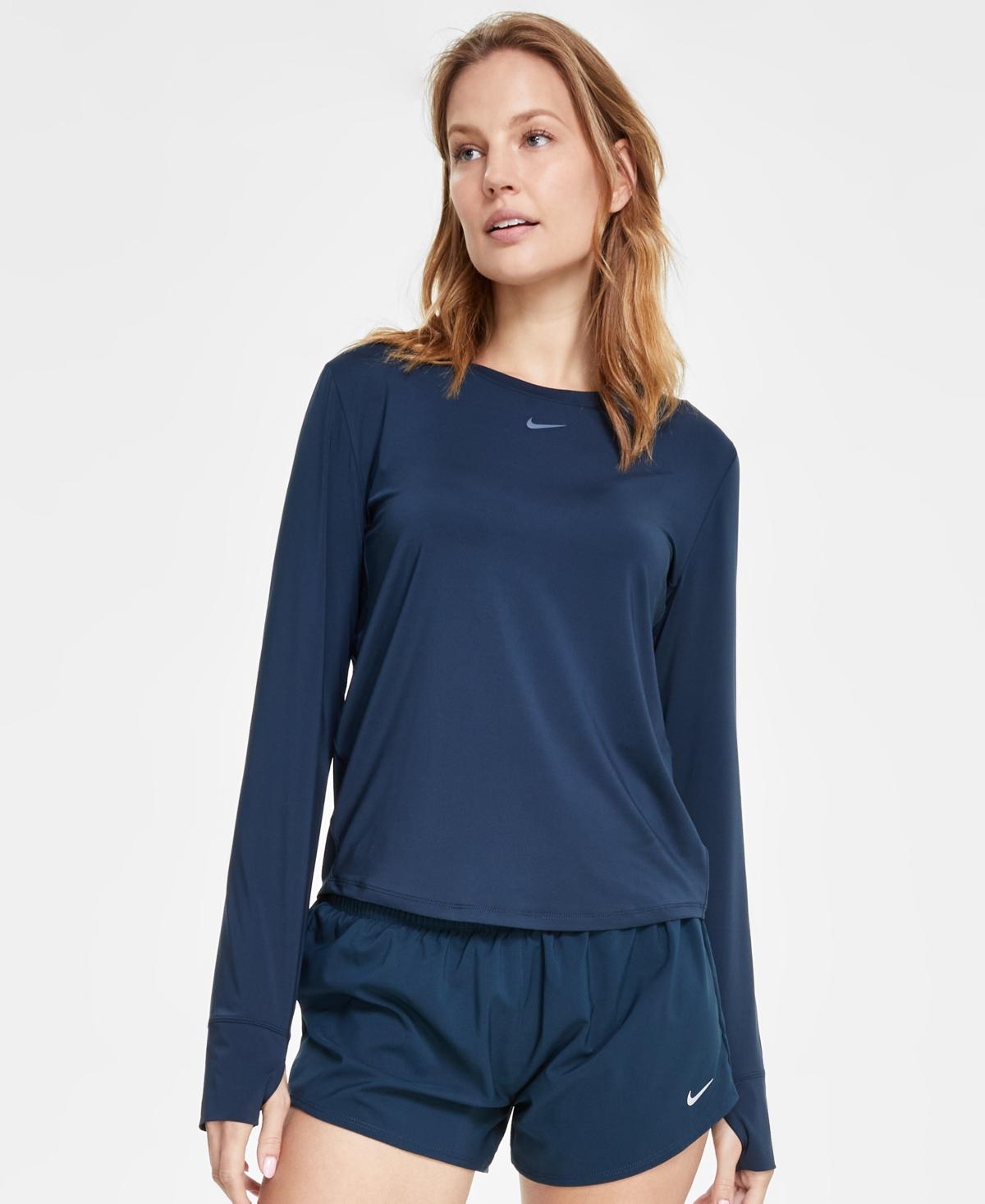 Womens Nike One Classic Dri-FIT Long Sleeve Top Armory Blue Product Image