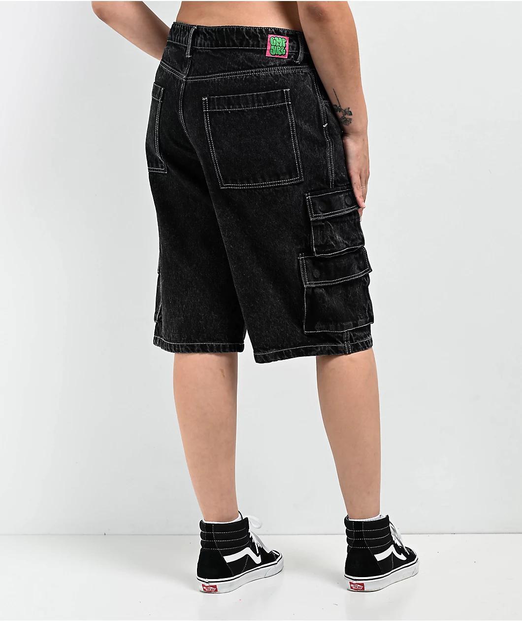 Empyre Sydney Bold Black Wash Cargo Shorts Product Image