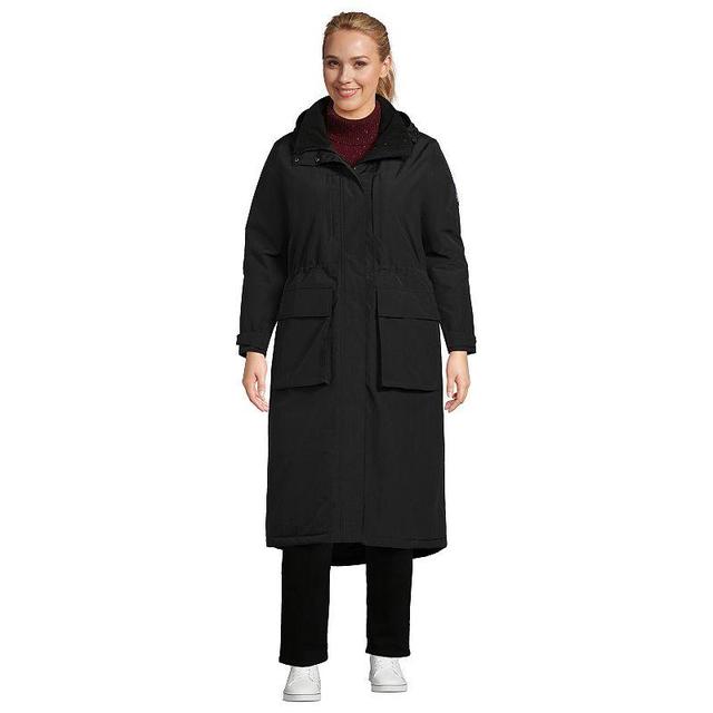 Plus Size Lands End Squall Waterproof Insulated Winter Stadium Maxi Coat, Womens Deep Blue Product Image