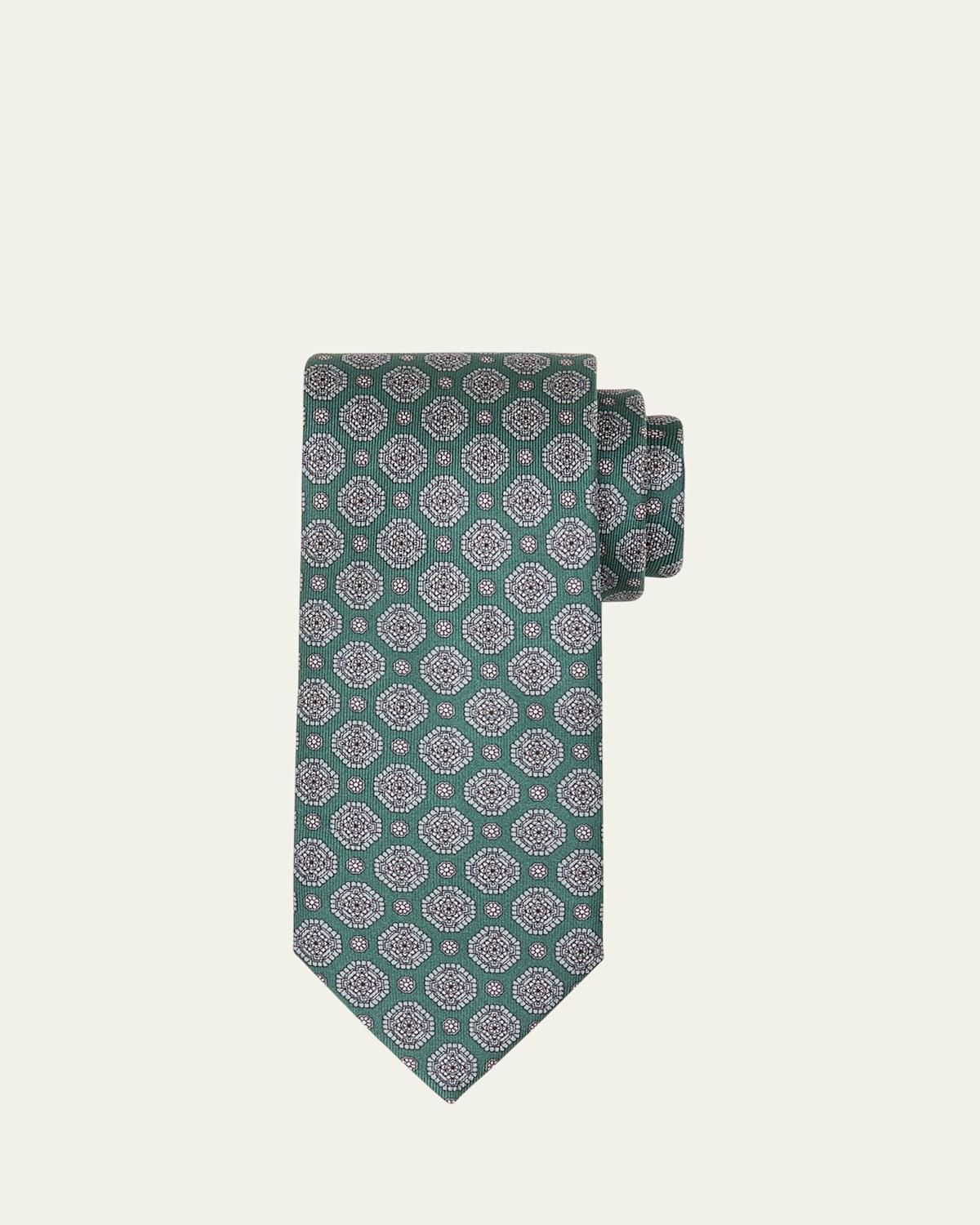 Mens Medallion-Print Silk Tie Product Image