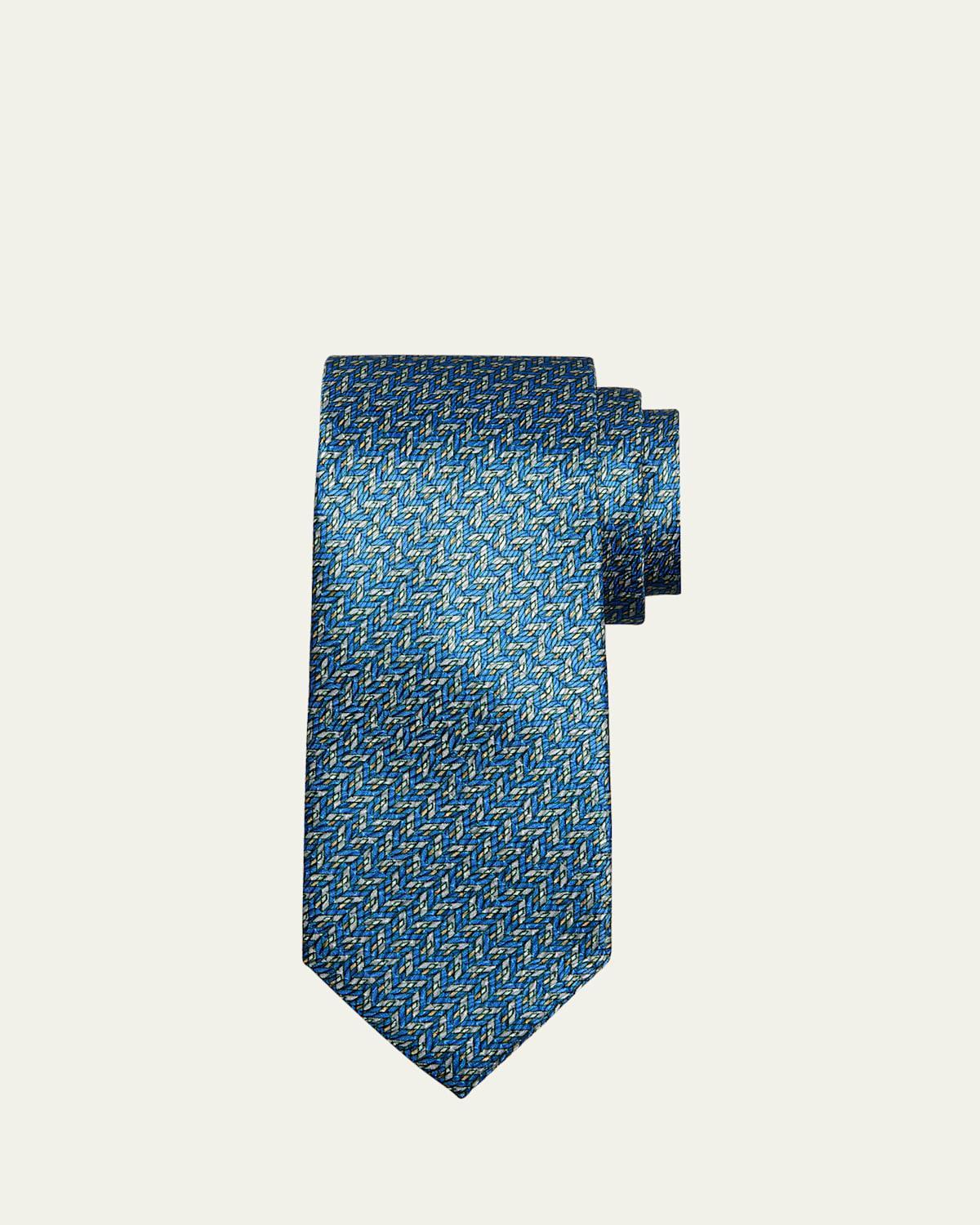 Mens Silk Geometric-Print Tie Product Image