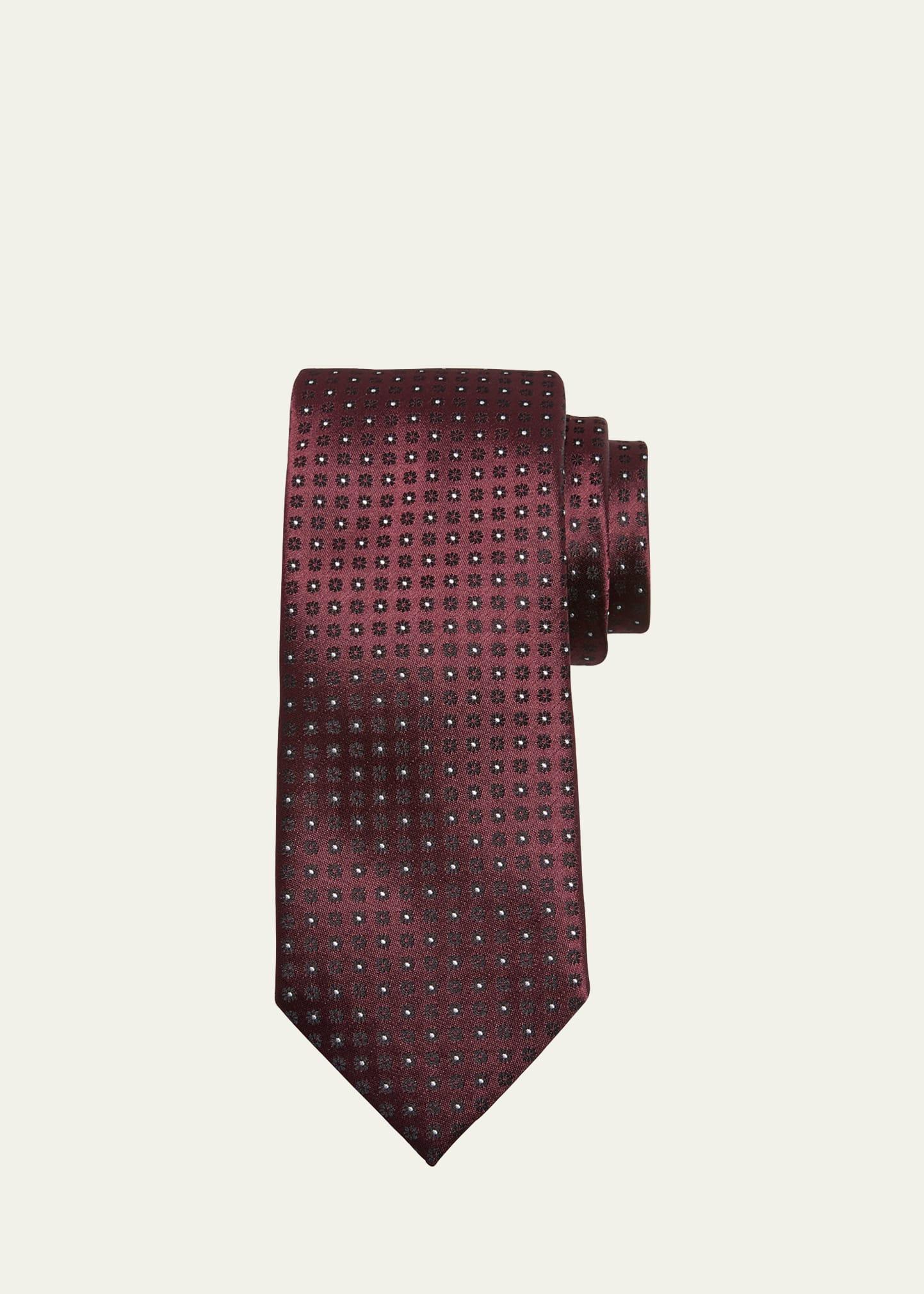 Mens Floral Silk Jacquard Tie Product Image