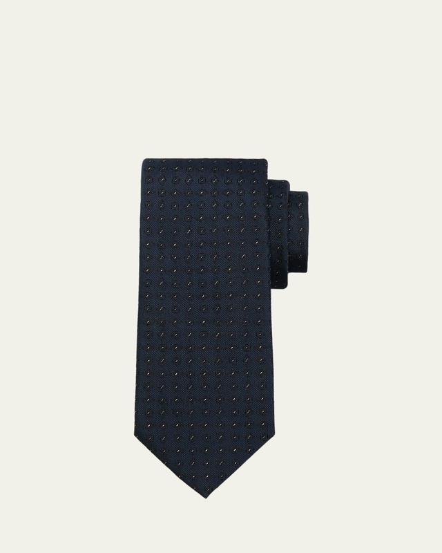 Mens Micro-Geometric Silk Jacquard Tie Product Image