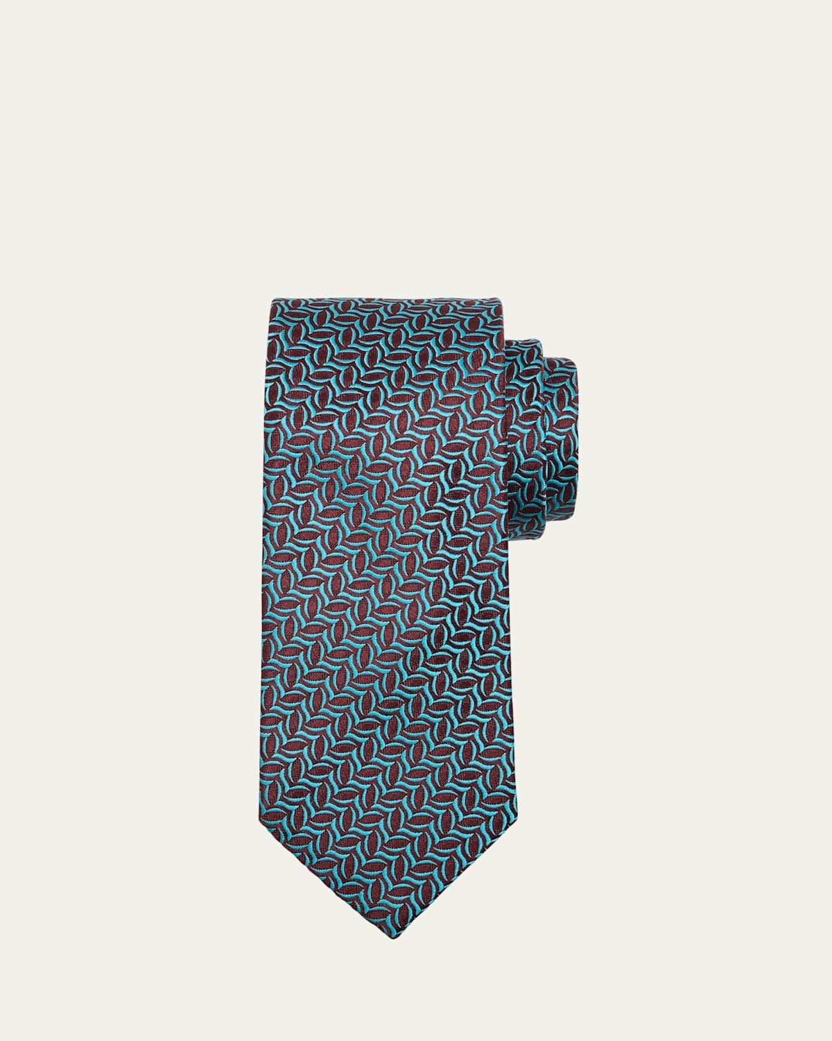 Mens Diagonal Oval Silk Tie Product Image