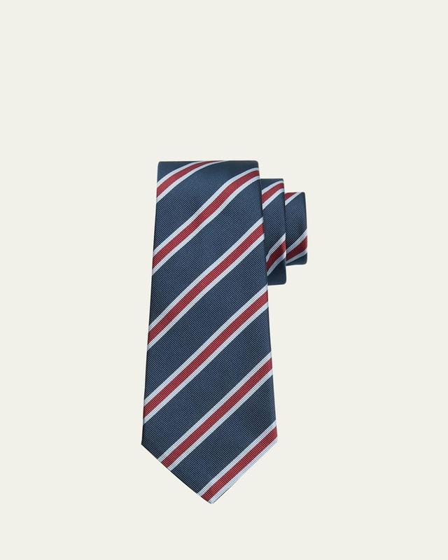 Mens Multi-Stripe Silk Tie Product Image