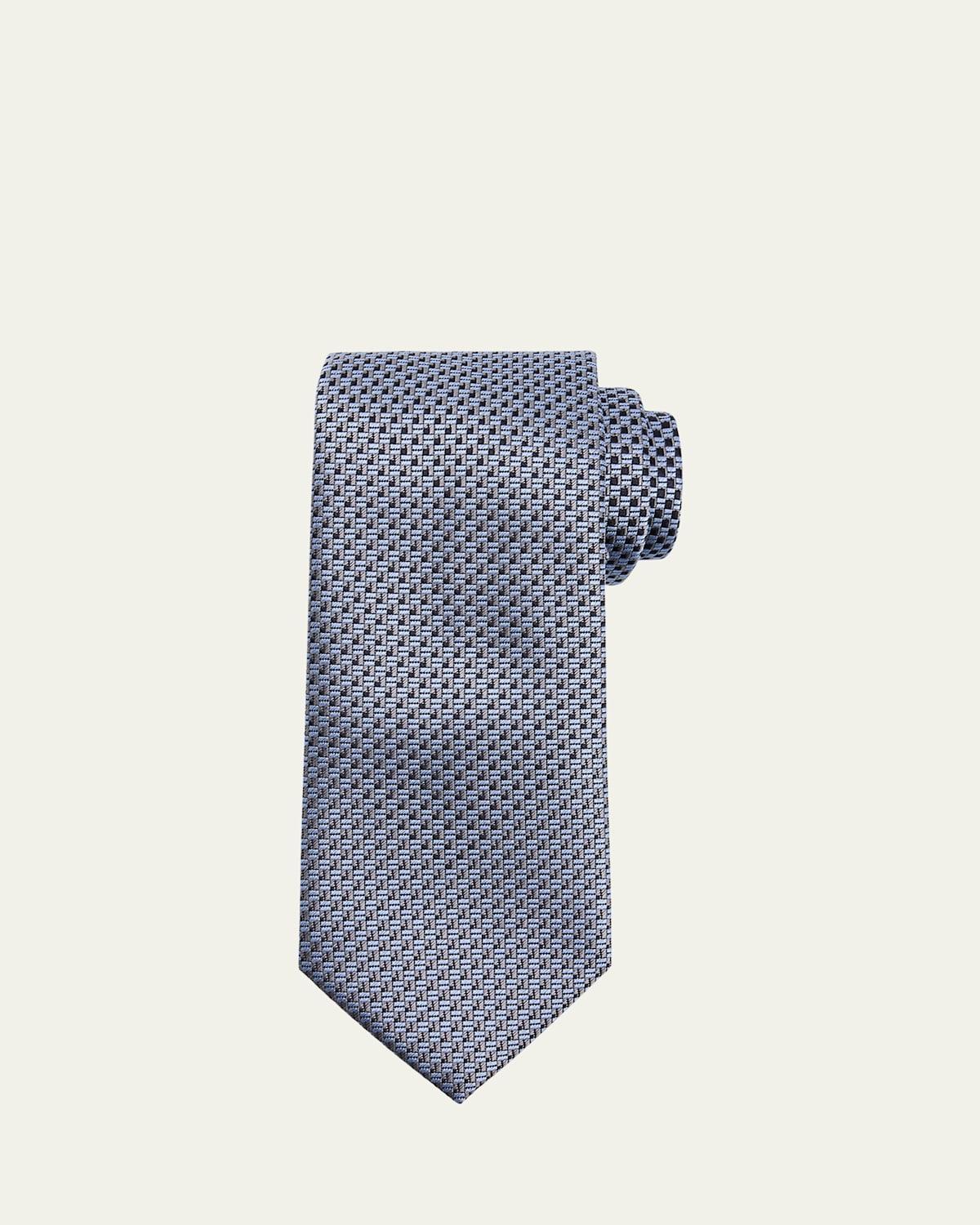 Men's Staggered Box Silk Tie Product Image