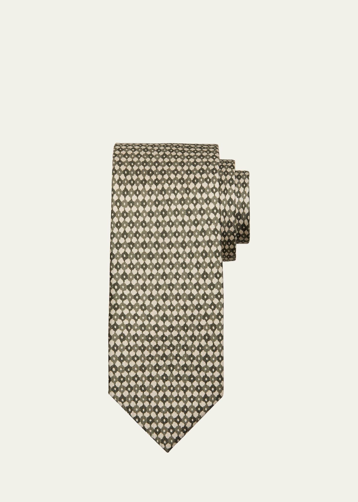 Mens Silk Geometric-Print Tie Product Image