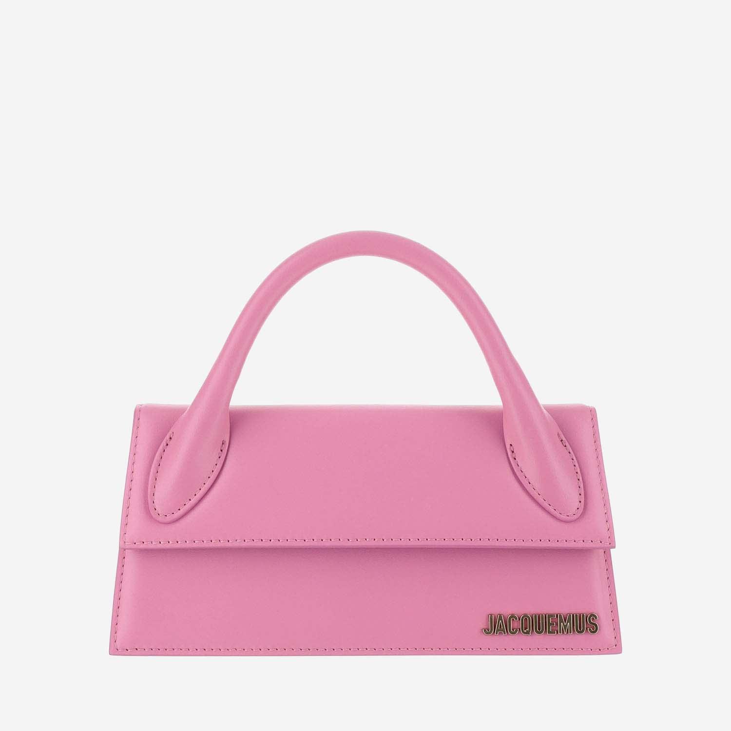 JACQUEMUS Le Chiquito Long Leather Bag In Neon Pink Product Image