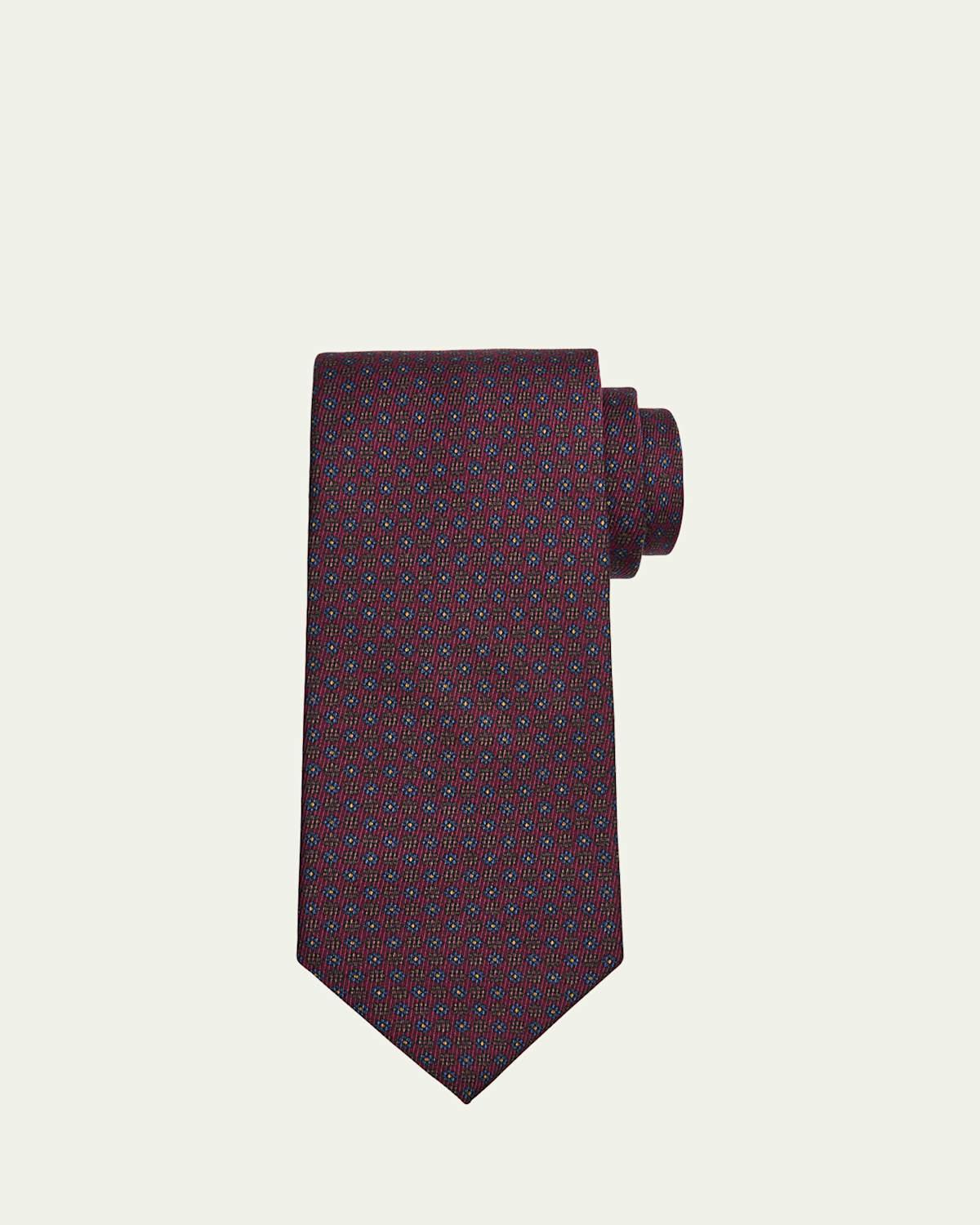 Mens Micro-Floral Silk Tie Product Image