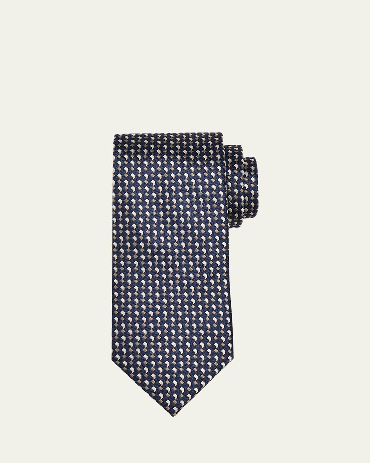 Mens Geometric Silk Jacquard Tie Product Image