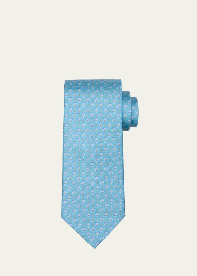 Mens Dolphin-Print Silk Tie Product Image