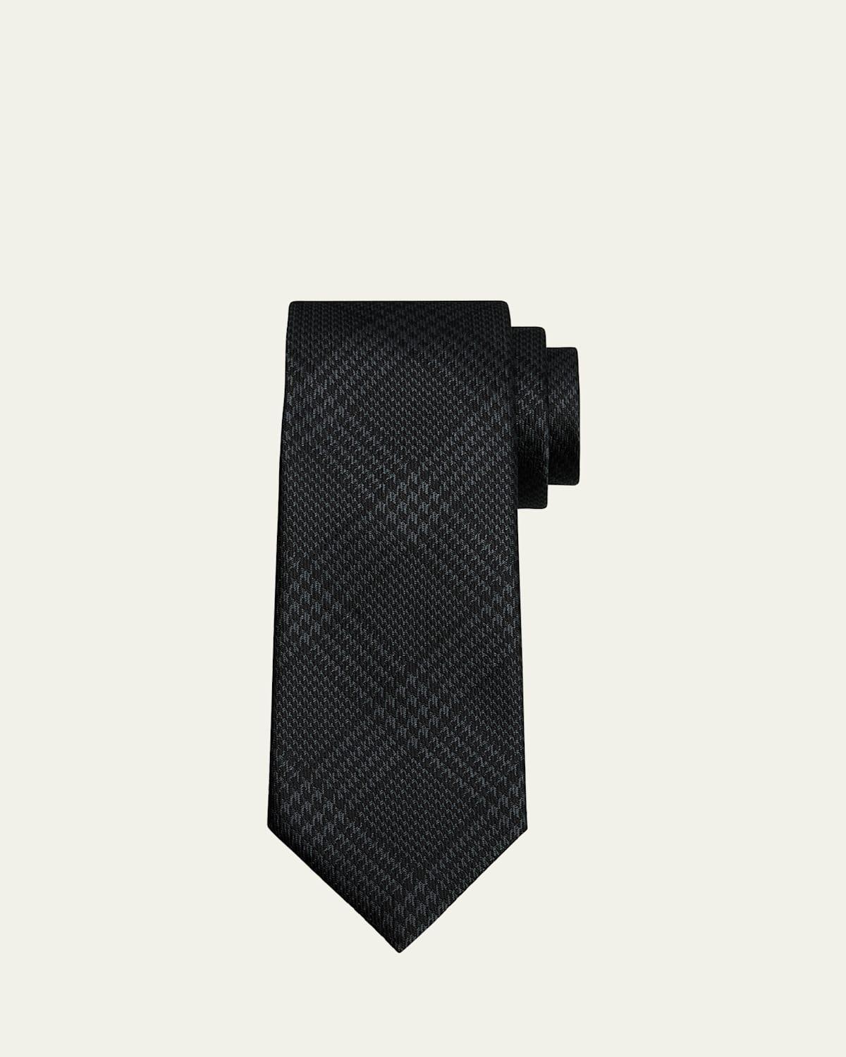 Mens Solid Silk Jacquard Tie Product Image