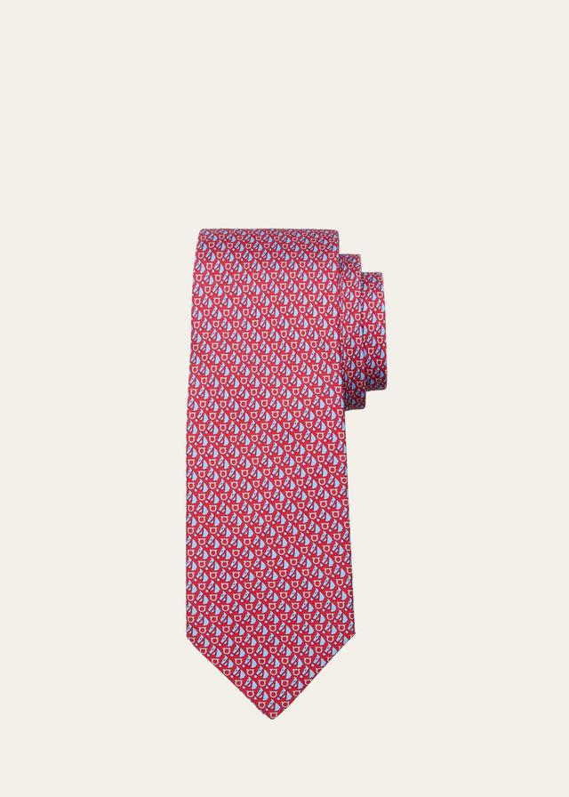 Mens Equestrian-Print Silk Tie Product Image