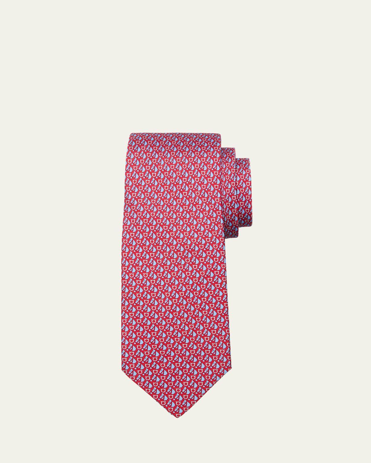 Mens Equestrian-Print Silk Tie Product Image