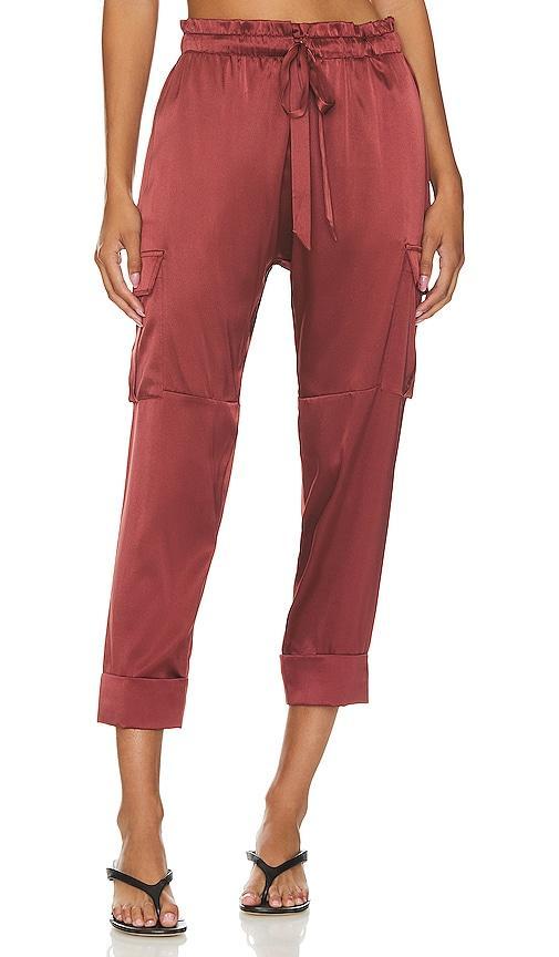 Womens Carmen Silk Charmeuse Cargo Pants Product Image