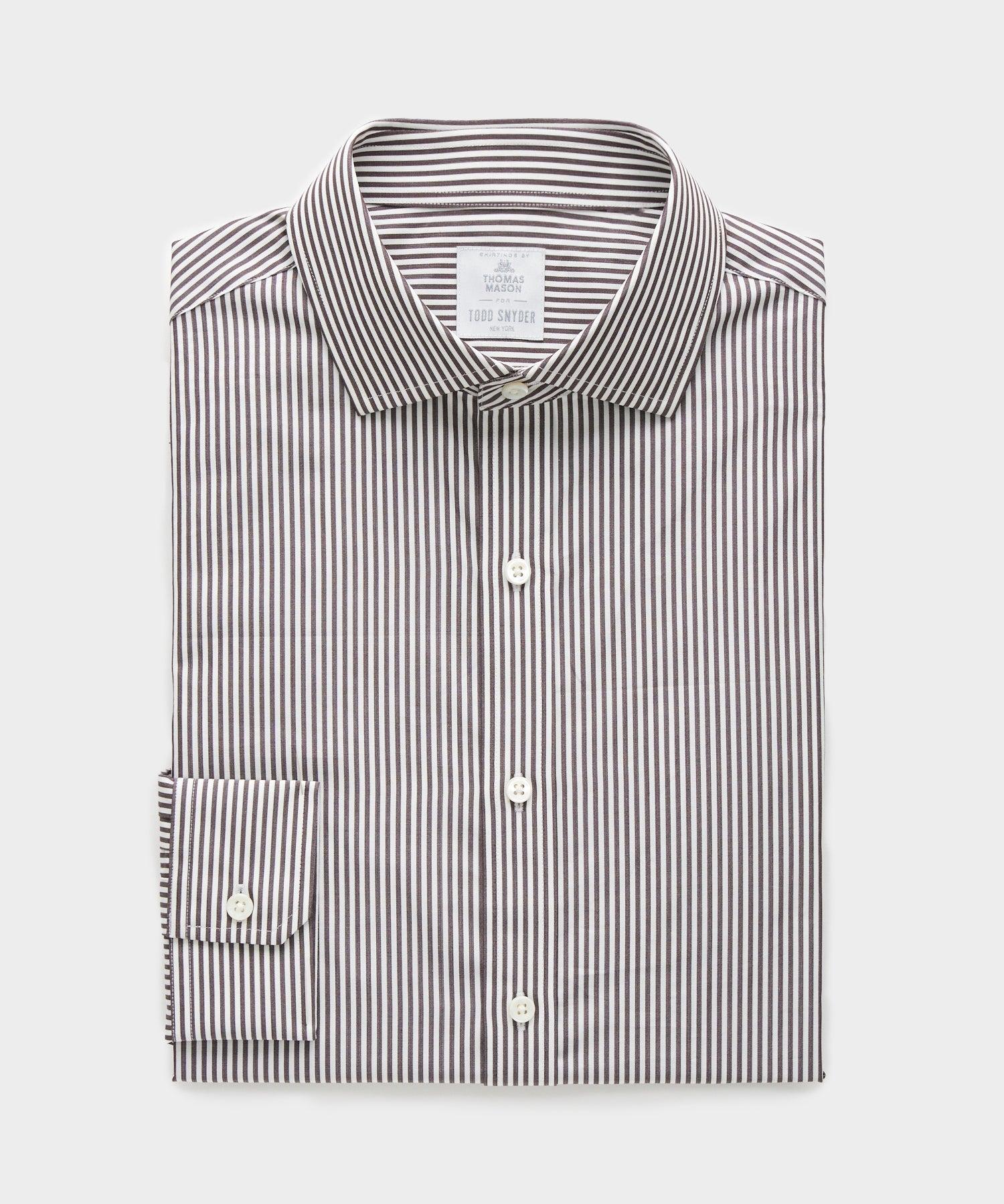 Spread Collar Poplin Dress Shirt Banker Stripe Product Image