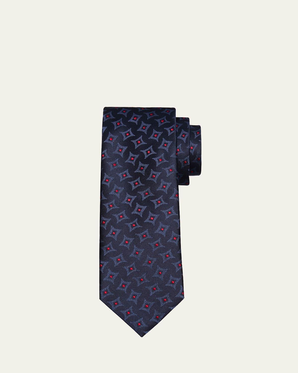 Mens Diamonds Silk Tie Product Image