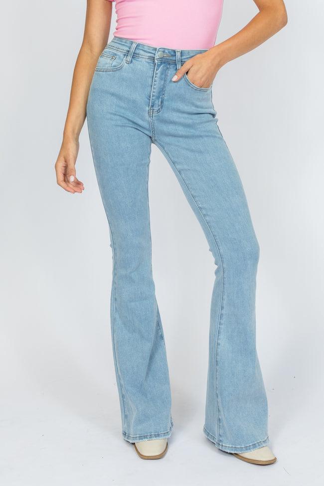 Maren Light Wash Stretchy Flare Jeans Product Image