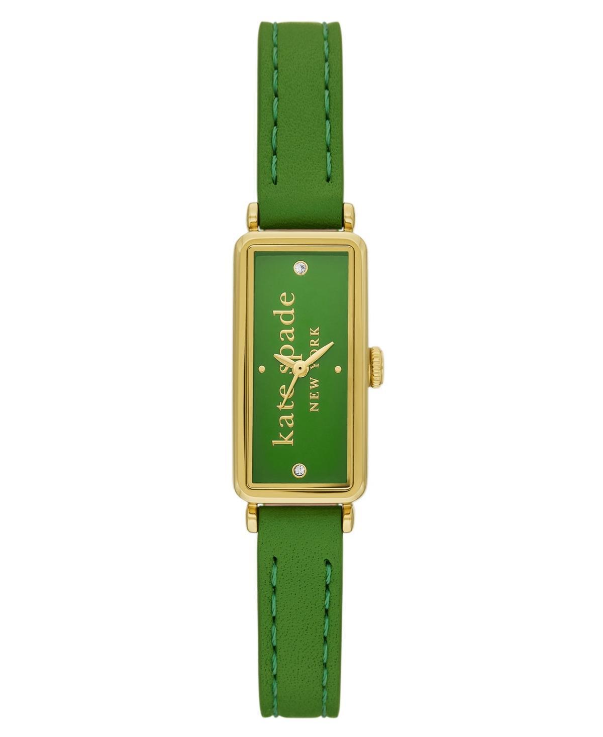 kate spade new york Womens Rosedale Three Hand Quartz Green Leather Watch 32mm Product Image