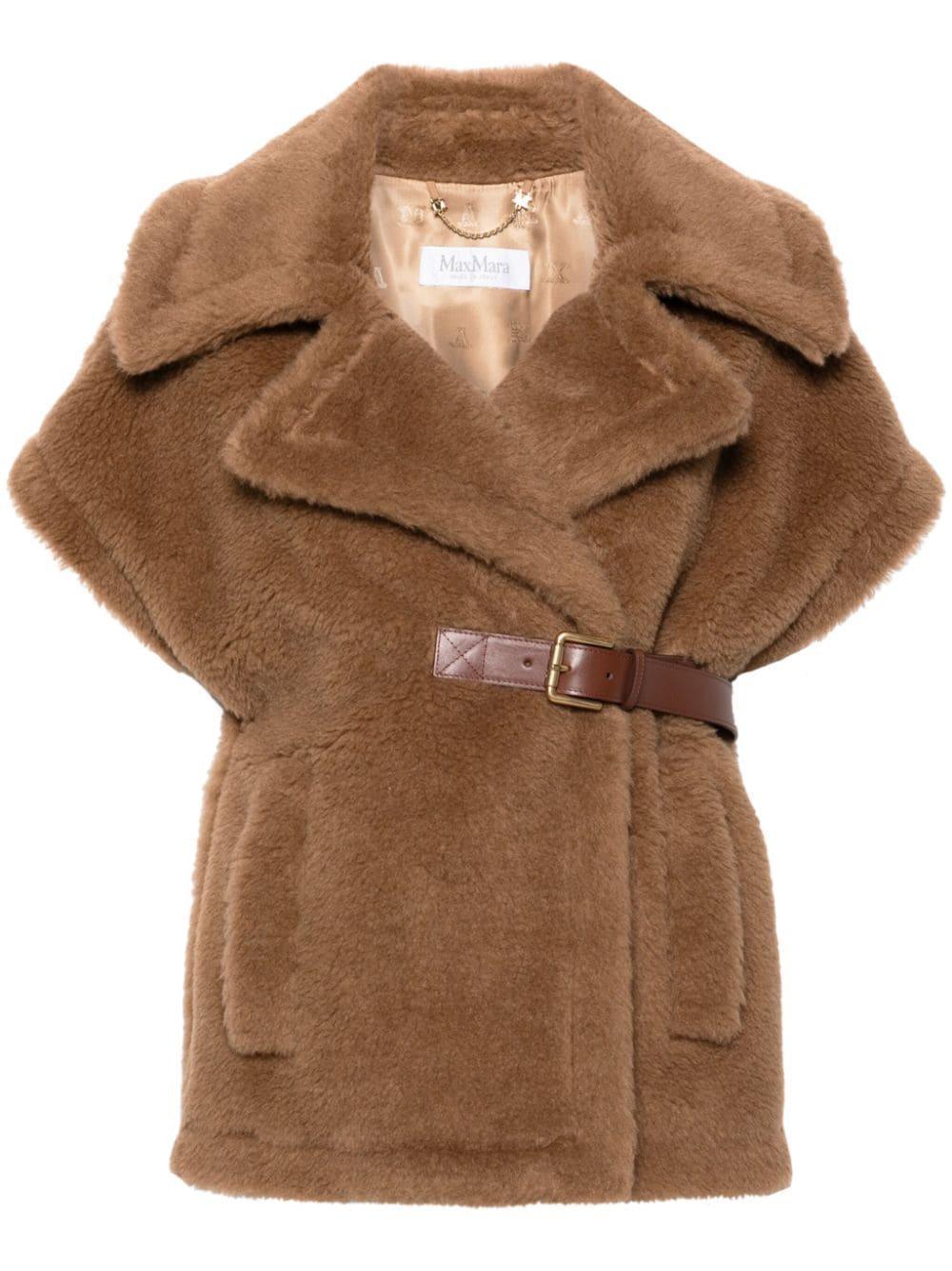 New Abavo Camel Teddy Cape In Brown Product Image