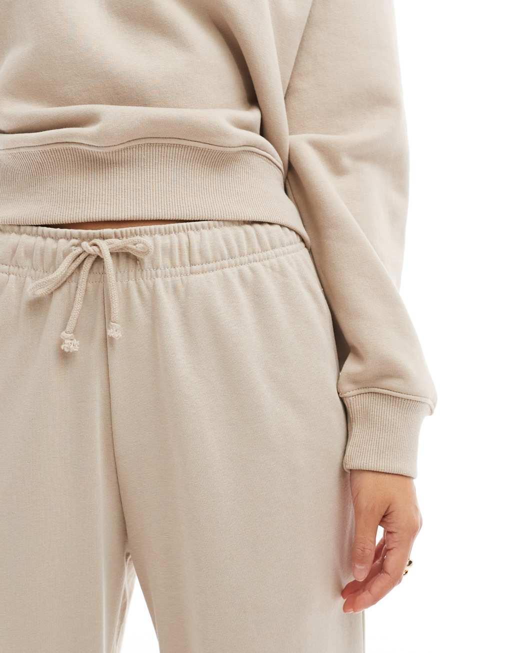 Stradivarius wide leg sweatpants in beige - part of a set Product Image