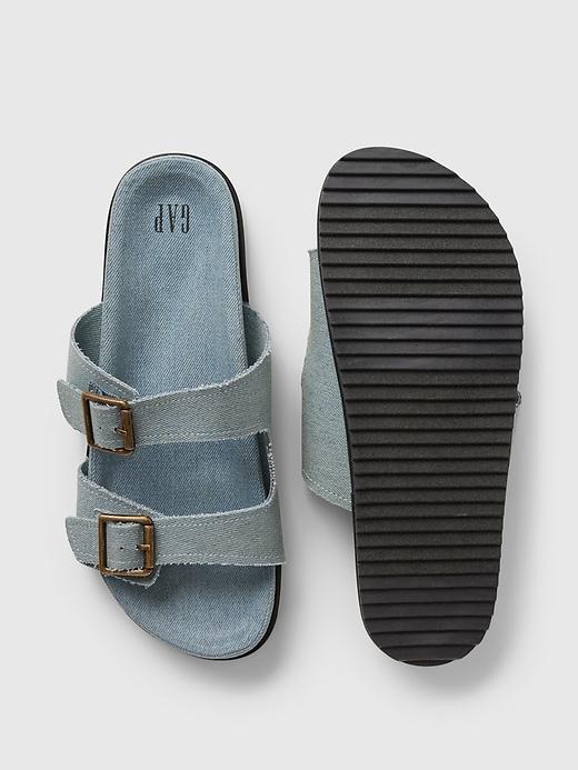 Denim Double Strap Sandals Product Image