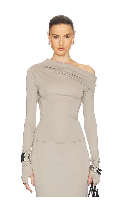 Matte Jersey Drape Shoulder Top Product Image