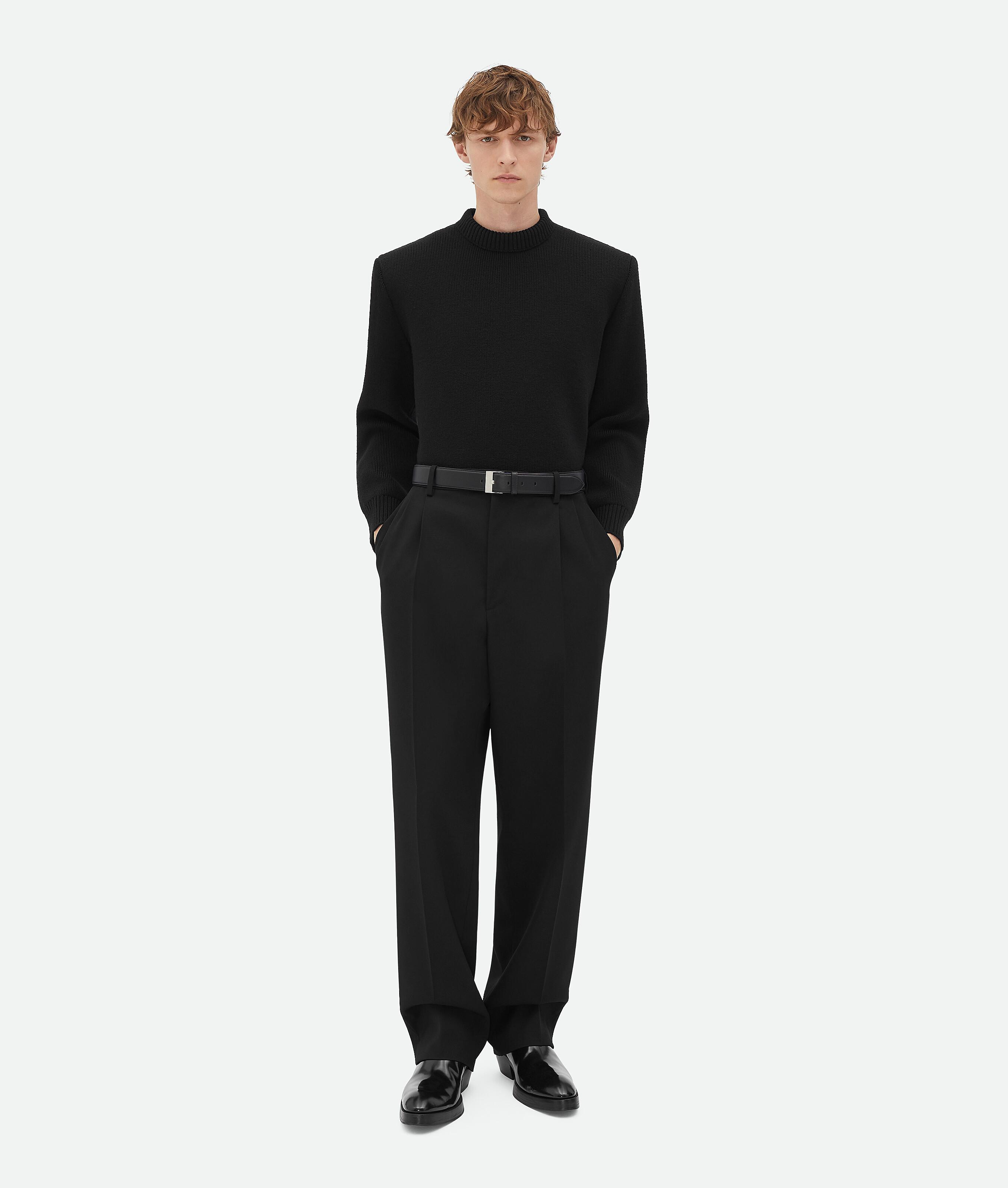 Men's Wool Twill Trousers in Black Product Image