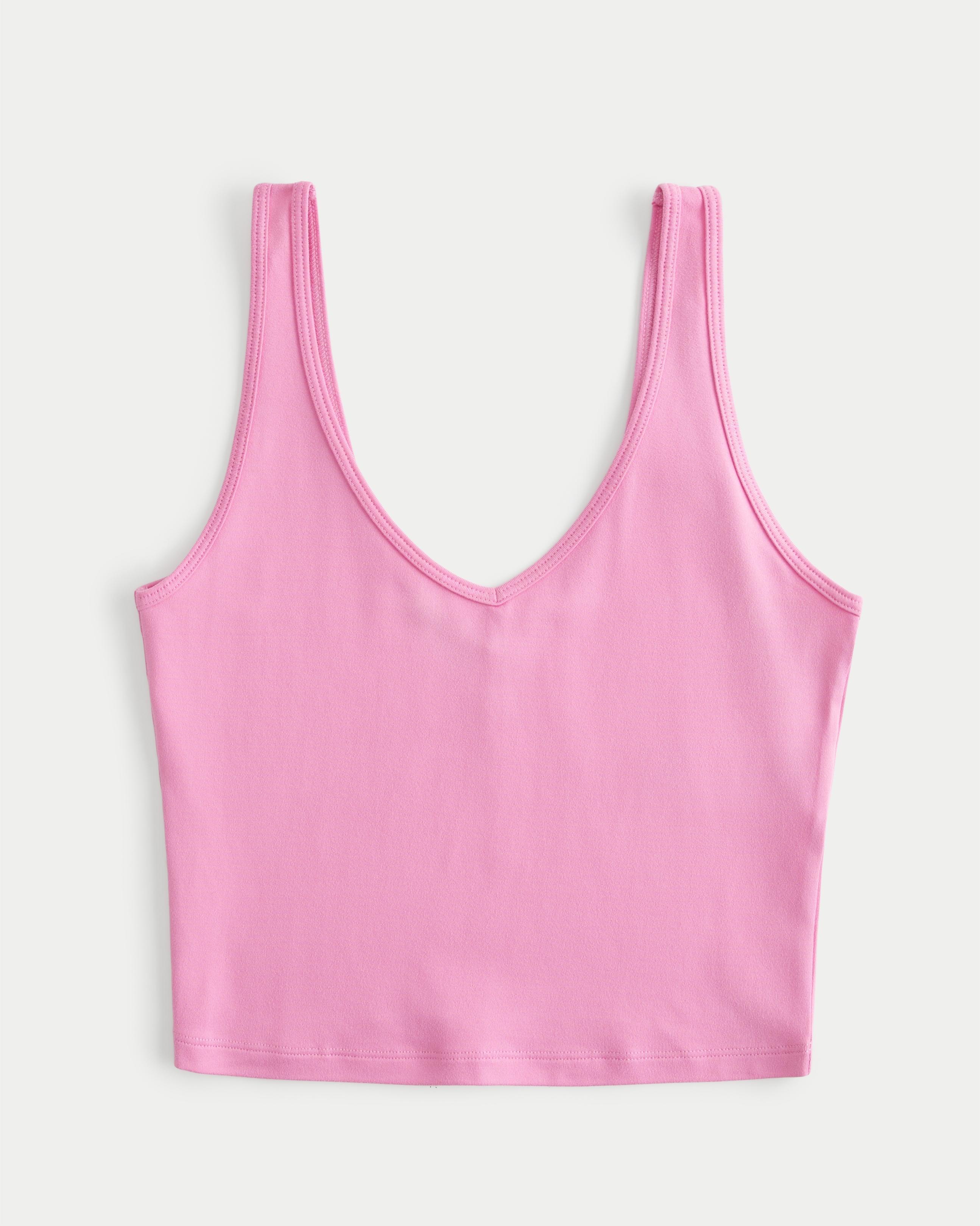 Soft Stretch Seamless Fabric Crop V-Neck Tank Product Image