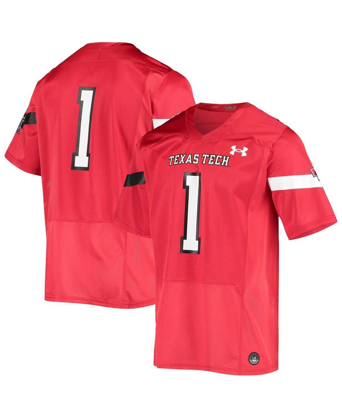 Mens Under Armour #1 Texas Tech Raiders Logo Replica Football Jersey Product Image