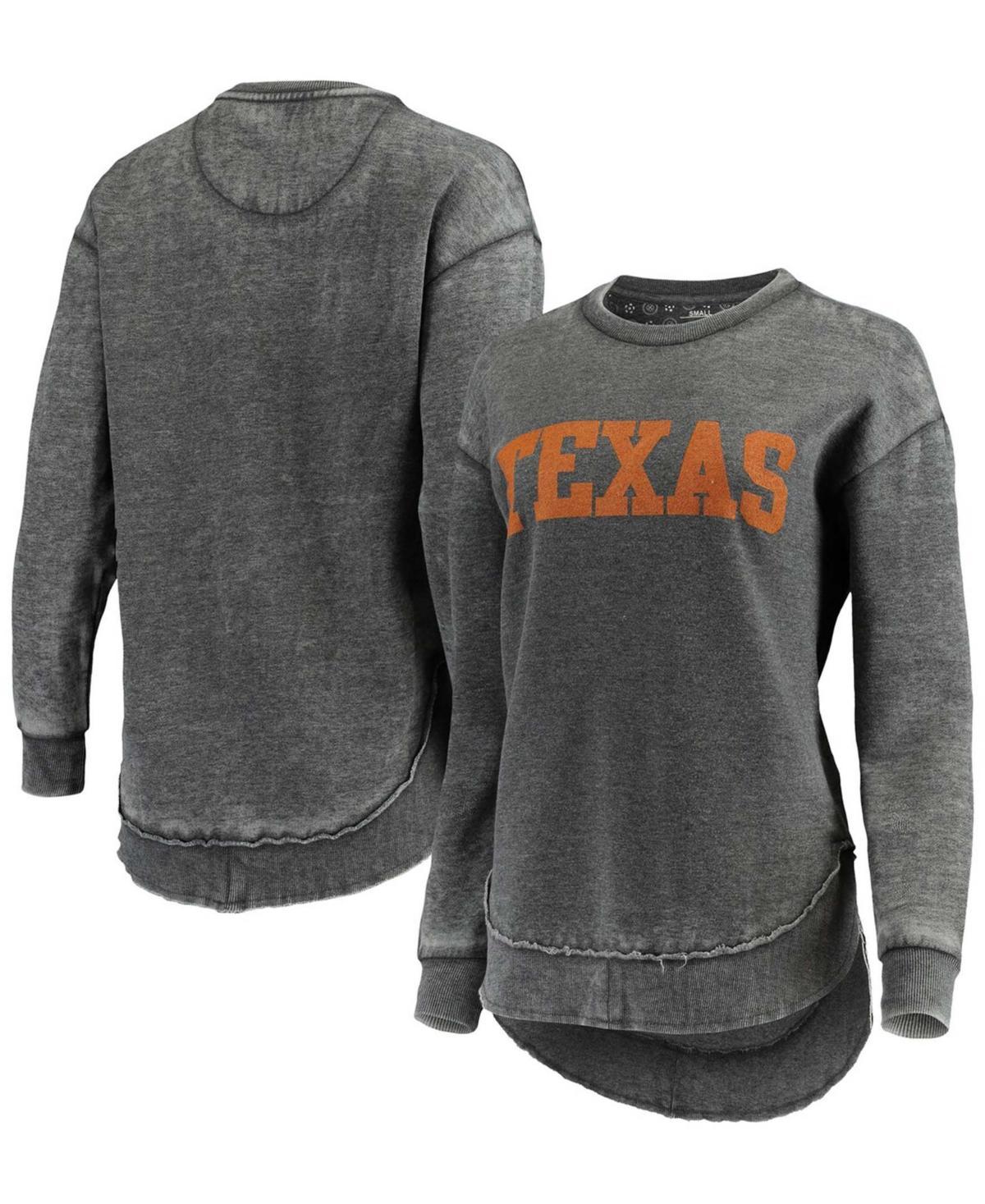 Womens Black Texas Longhorns Vintage-Like Wash Pullover Sweatshirt Product Image