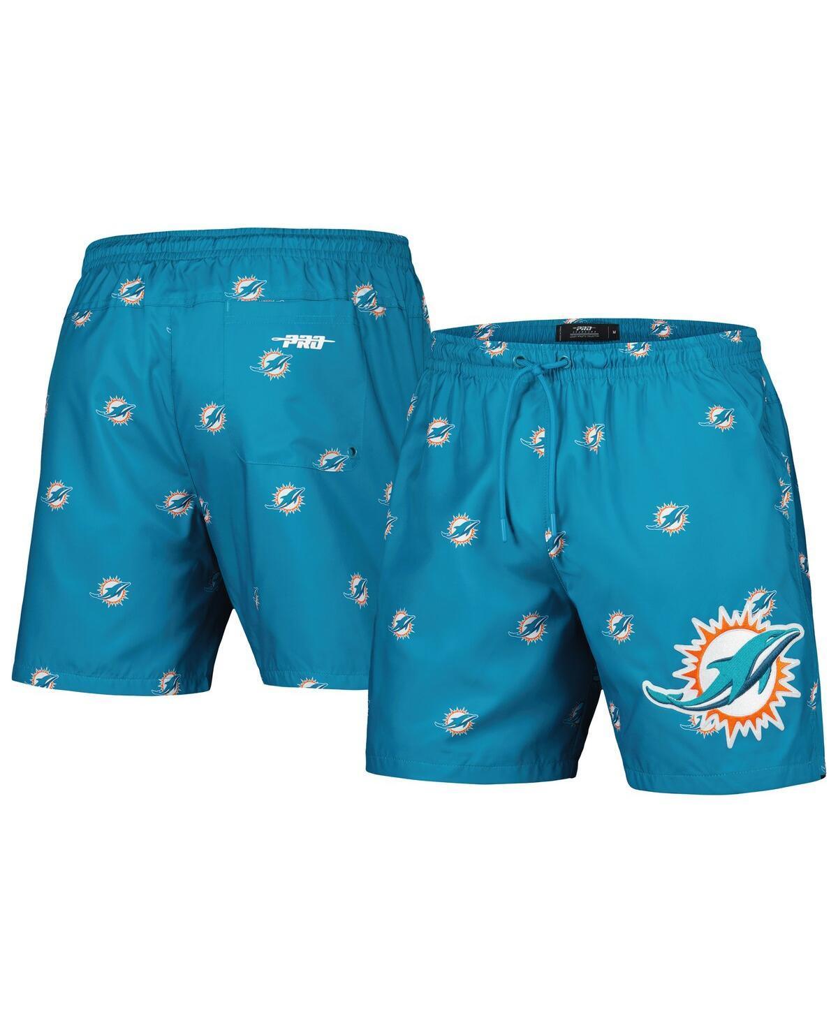 Men's Pro Standard Aqua Miami Dolphins Allover Print Mini Logo Shorts Product Image