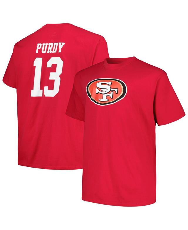 Mens Fanatics Brock Purdy Scarlet San Francisco 49ers Big and Tall Player Name and Number T-shirt Product Image