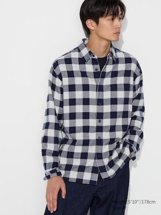 Mens Flannel Shirt Checked Gray 2XL UNIQLO US Product Image