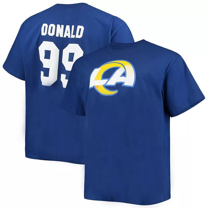 Mens Fanatics Branded Aaron Donald Royal Los Angeles Rams Big & Tall Player Name & Number T-Shirt Product Image