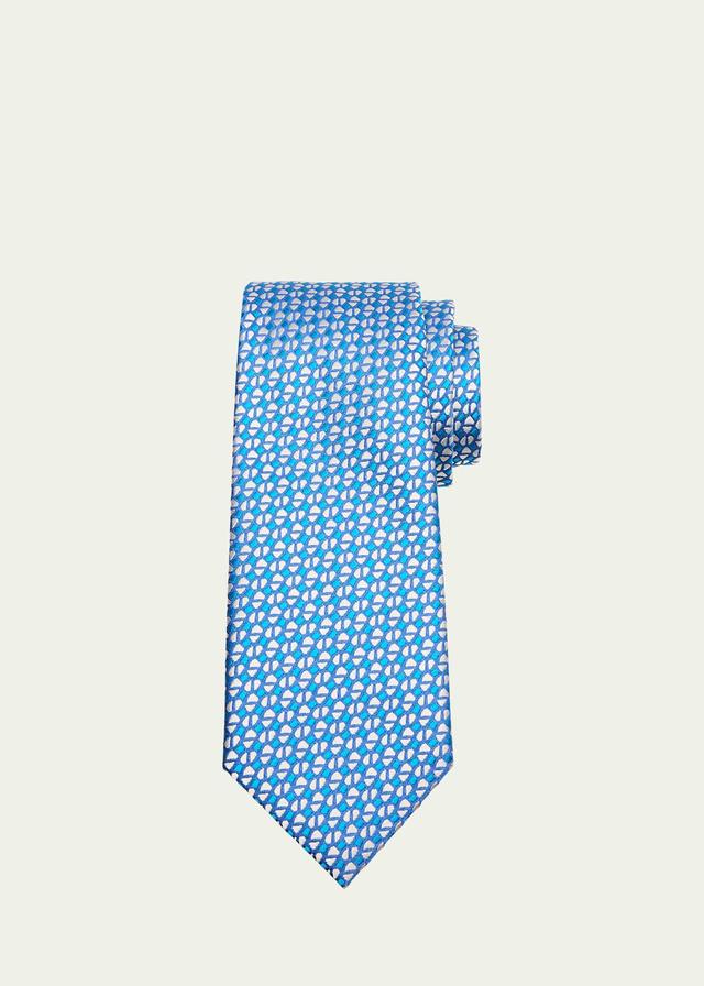 Mens Silk Geometric Jacquard Tie Product Image