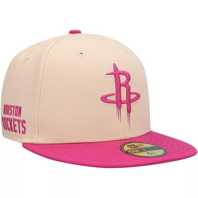 Mens New Era Orange/Pink Houston Rockets Passion Mango 59FIFTY Fitted Hat Product Image