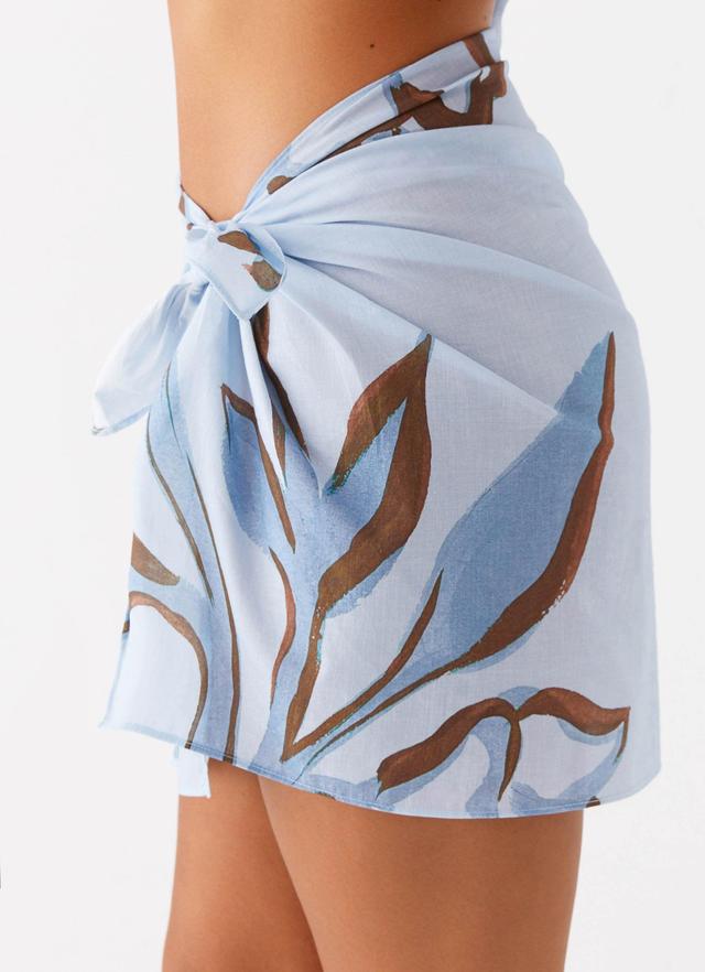 Ocean Is Calling Mini Sarong - Blue Floral Print Product Image