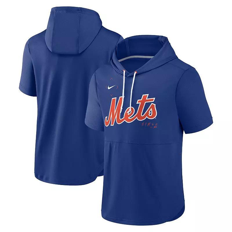 Mens Nike Royal New York Mets Springer Short Sleeve Team Pullover Hoodie Product Image