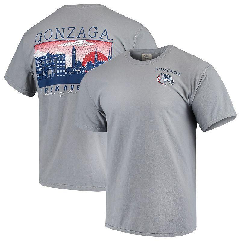 Mens Gray Gonzaga Bulldogs Team Comfort Colors Campus Scenery T-Shirt Product Image