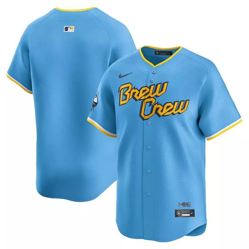 Nike Mens Powder Blue Milwaukee Brewers City Connect Limited Jersey - Powder Blue Product Image