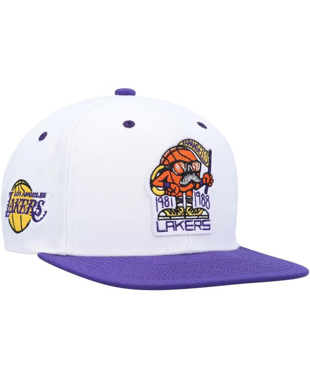 Mens Mitchell & Ness /Purple Los Angeles Lakers Kurt Rambis Two-Tone Snapback Hat Product Image