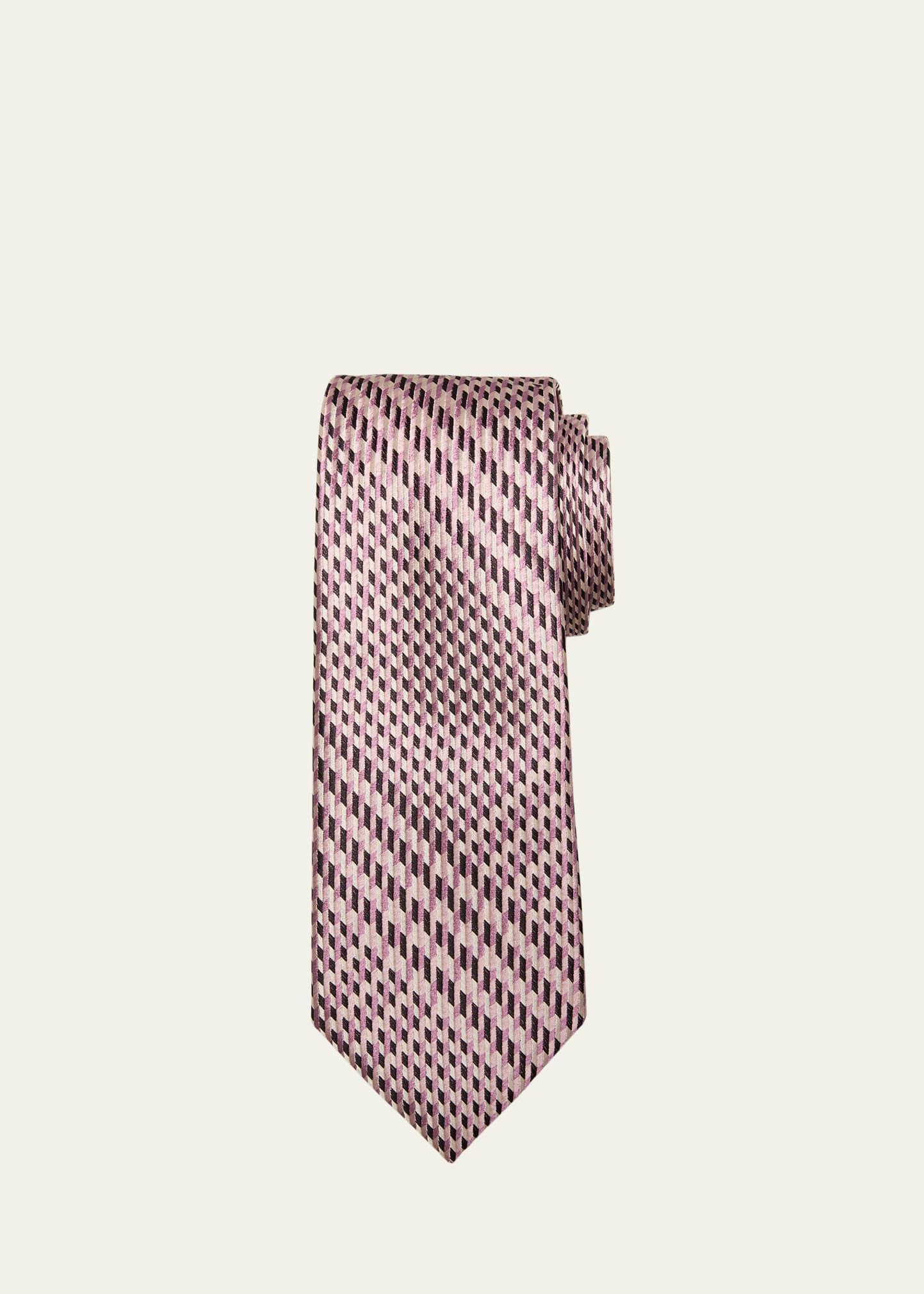 Mens Mulberry Silk Houndstooth Check Tie Product Image