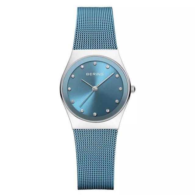 BERING Womens Classic Stainless Steel Sunray Dial Milanese Bracelet Watch - 12927-308 Blue Product Image