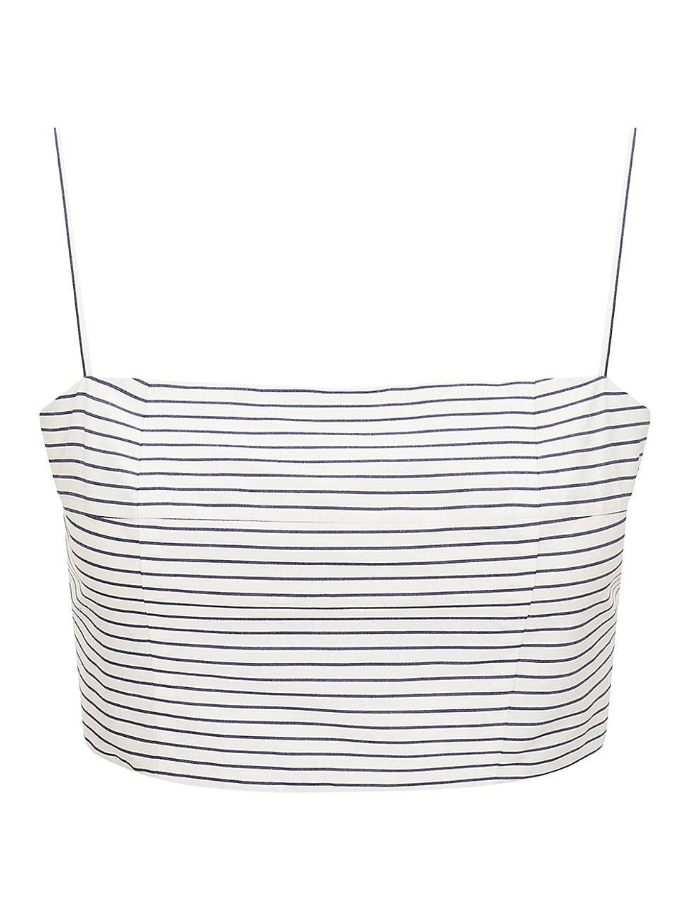 Womens Federico Striped Stretch-Cotton Sleeveless Crop Top Product Image