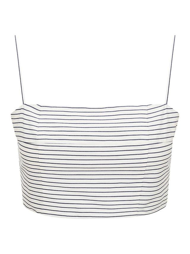 Womens Federico Striped Stretch-Cotton Sleeveless Crop Top Product Image